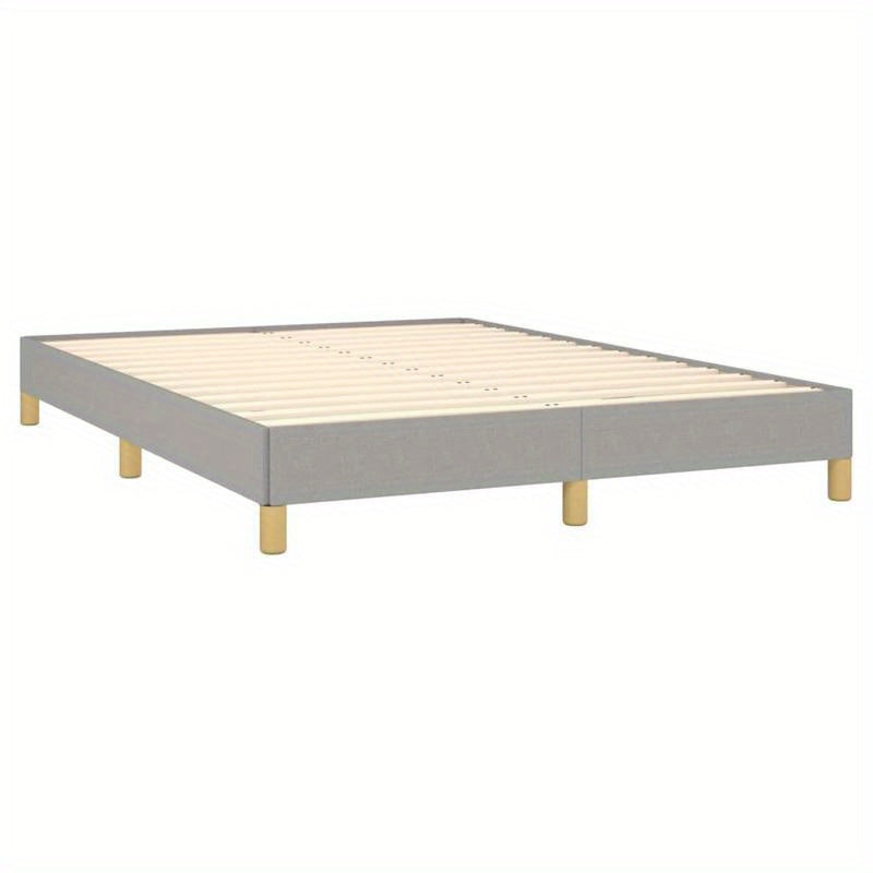 Modern Minimalist Bed Frame - Light Grey/White, Sturdy Wooden Platform Bed with Easy Assembly, No Box Spring Needed, Space-Saving Design for Small Rooms - Ideal for Apartments, Dorms, Guest Rooms - Mattress Not Included, Dorm