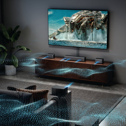 Home Cinema Set – Thuisbioscoop Systeem – Surround Geluidssysteem – Draadloos Speakersysteem – Soundbar Set – 7.1 Dolby Atmos – 6,5 Inch Draadloze Subwoofer – 460W Krachtig Geluid