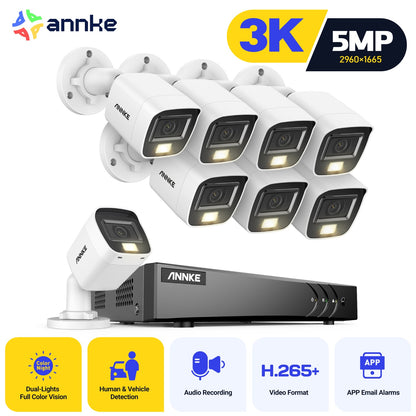 Beveiligingscamera – Bewakingscamera – Buitencamera – CCTV Camera – Camera Beveiliging – 3K 5MP HD Resolutie – Kleurennachtzicht Met Audio