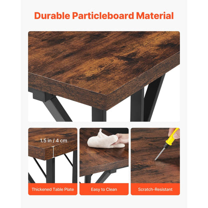Grote Computerbureau – Bureautafel – Werkplek – Schrijftafel – Laptoptafel – Rustiek Bruin & Zwart – Stevig Carbonstaal Frame – 180x80 cm Groot Werkblad