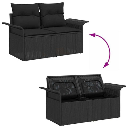 Tuinbank – Buitenbank – Loungeset – Modulaire Bank – Poly Rattan – Weerbestendig – Inclusief Kussens