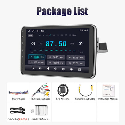 Autoradio – Car Stereo – Auto Audio – Multimedia Speler – Navigatiesysteem – 10,1 Inch Rotatie Touchscreen – Android 14.0 Met Draadloos CarPlay & Android Auto