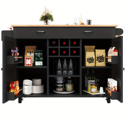 Keukeneiland – Keukentrolley – Keukenkast – Opbergmeubel – Buffetkast – MDF Werkblad – 102x45x92 cm – Wieltjes en Modern Design