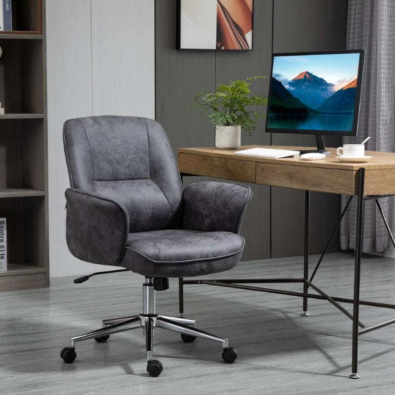 Ergonomische Bureaustoel – Kantoorstoel – Werkstoel – Bureauzetel – Gamestoel – Verstelbare Zithoogte – Kantelbare Rugleuning – Grijze Stof – Draagt Tot 120 kg