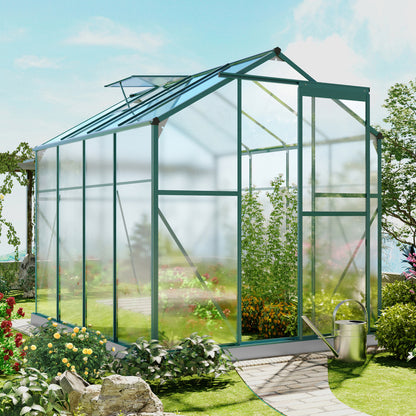 Aluminium Kweekkas – Tuinkas – Plantenkas – Groentekas – Kas Met Fundering – Groen – 4,75 m² – Stevig Aluminium Frame – Schuifdeur En Dakraam