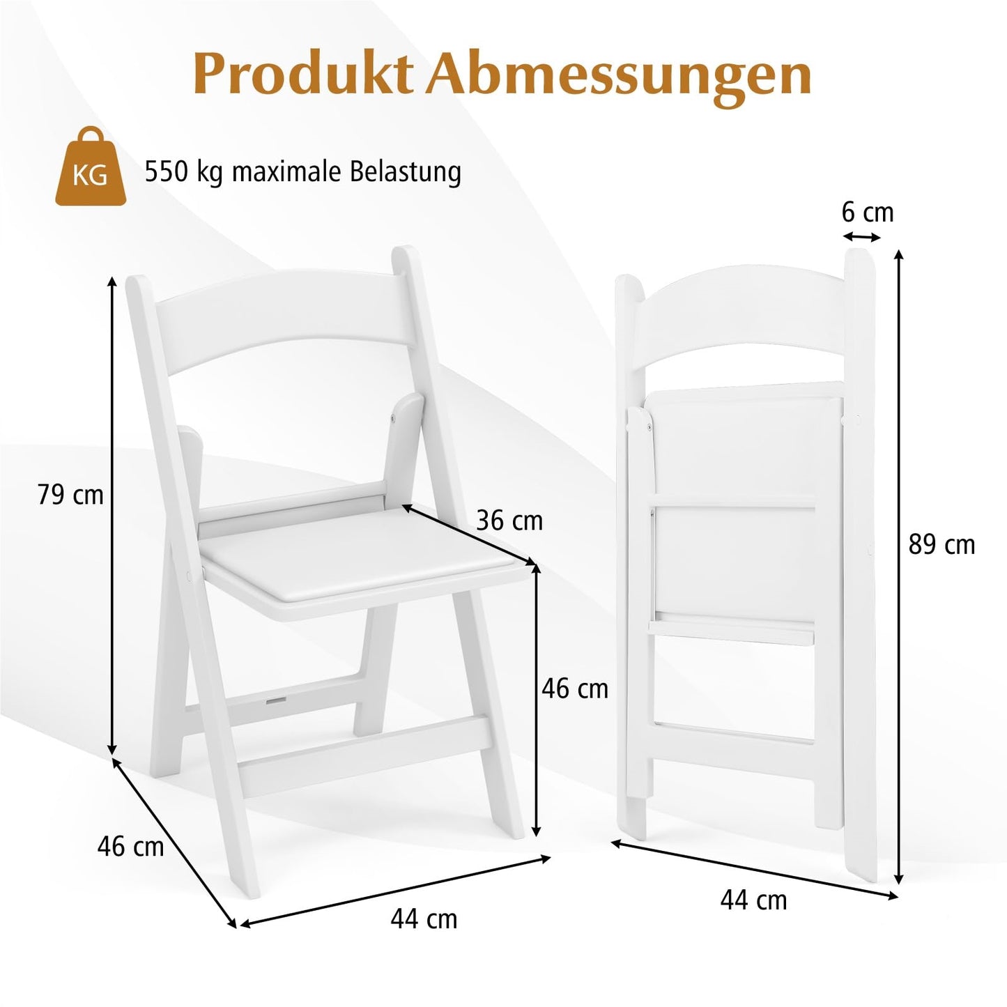 Tuinstoelen – Tuinstoel – Klapstoel – Ligstoel – Balkonstoel – Inklapbaar – Weerbestendig – Zithoogte 46 cm – Draagvermogen 500 kg