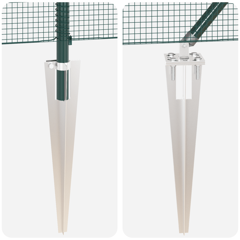 Recinzione in Rete Saldati con 13 Picchetti Verde 1.6 x 2.5m Acciaio