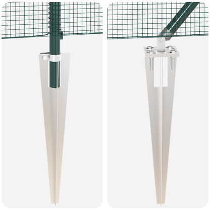 Recinzione in Rete Saldati con 13 Picchetti Verde 1.6 x 2.5m Acciaio