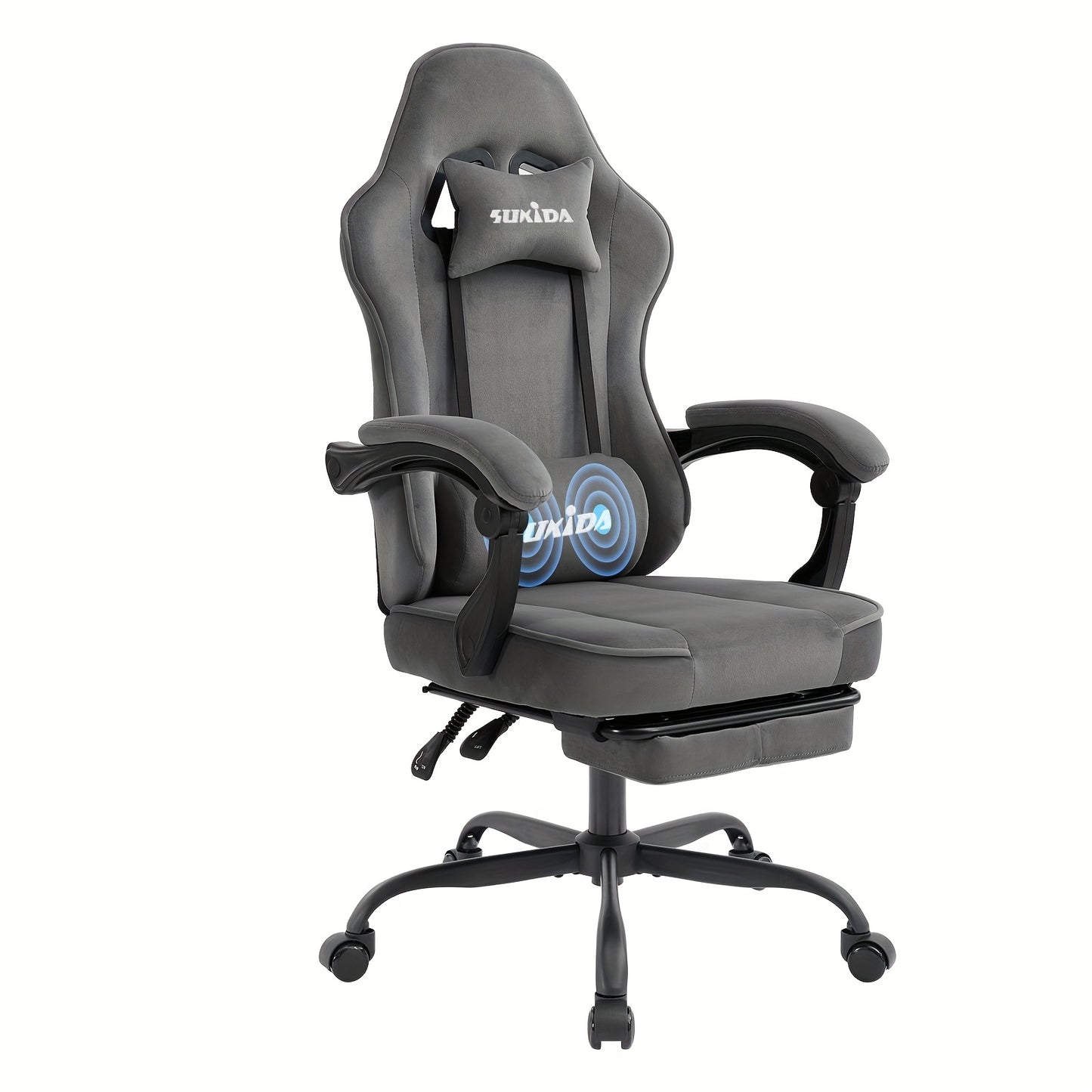 Velvet Gaming Chair – Computer Game Chair – Video Game Chair – Rotatable Office Chair – Ergonomische Gaming Chair – Met Voetensteun – Verkrijgbaar In Grijs