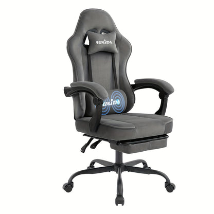 Velvet Gaming Chair – Computer Game Chair – Video Game Chair – Rotatable Office Chair – Ergonomische Gaming Chair – Met Voetensteun – Verkrijgbaar In Grijs