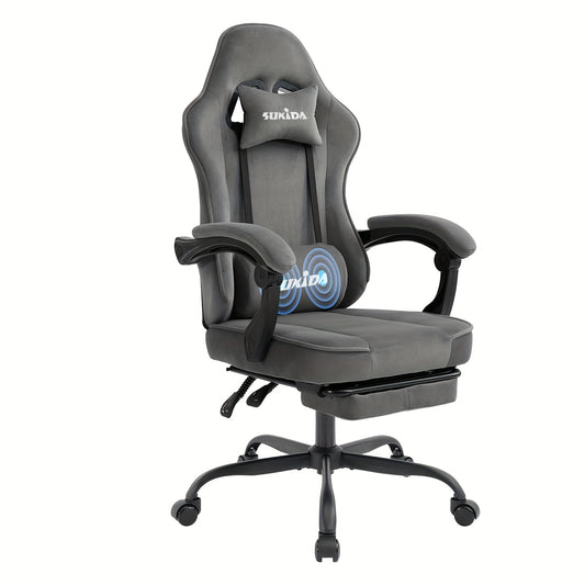 Velvet Gaming Chair – Computer Game Chair – Video Game Chair – Rotatable Office Chair – Ergonomische Gaming Chair – Met Voetensteun – Verkrijgbaar In Grijs