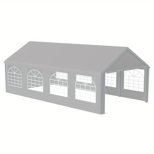 Partytent – Paviljoen – Feesttent – Tuintent – Overkapping – 4x8 Meter – Weerbestendig PE Doek – Stabiel Stalen Frame