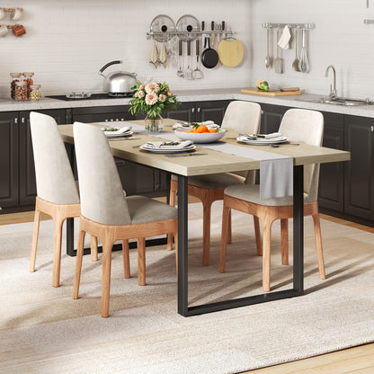 Industriële Eettafel – Robuuste Tafel – Family Dining – Horeca Tafel – Rustieke Eettafel – Natuurlijk Kleur – 160×80 cm – Stevig Metalen Frame – Geschikt Voor 6-8 Personen