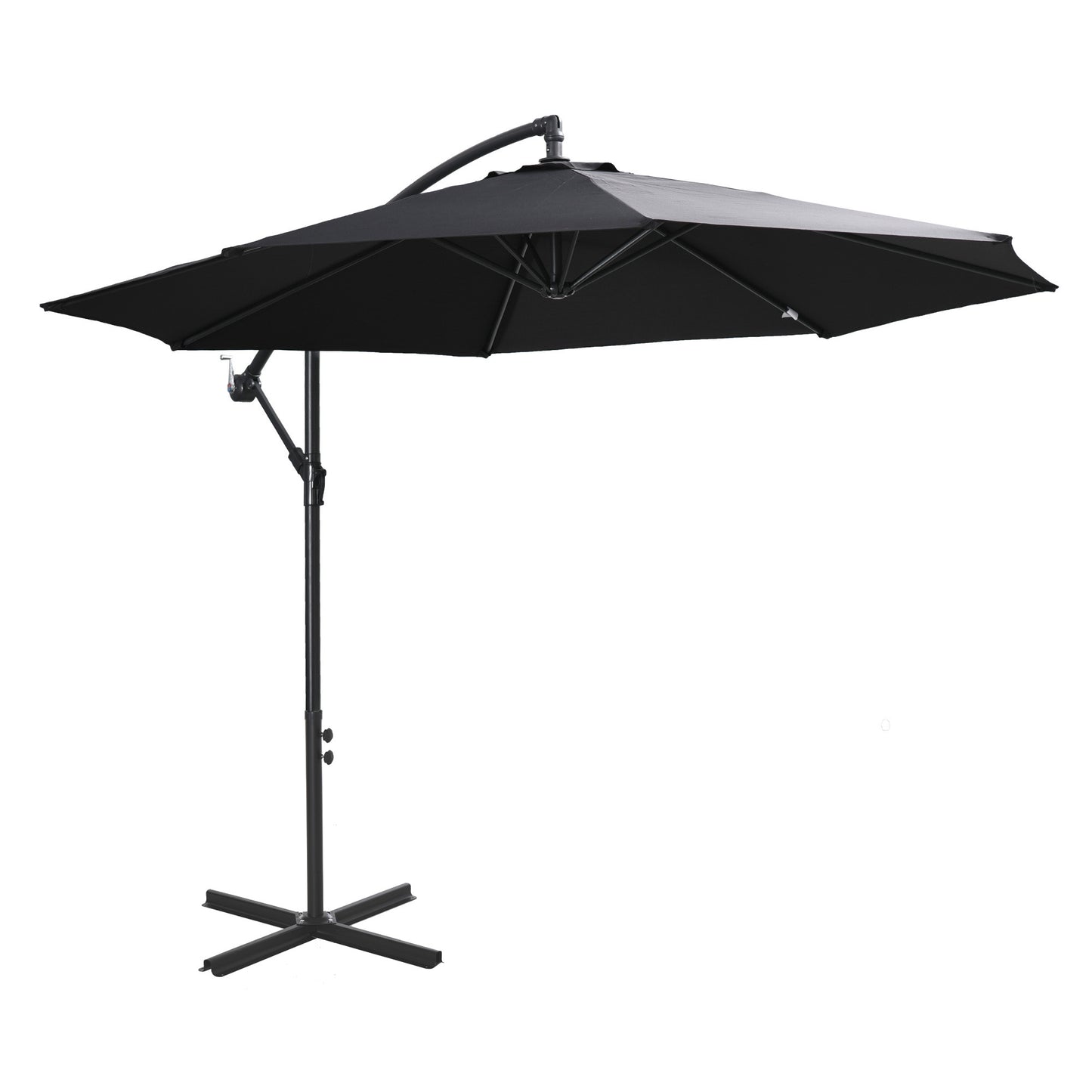 Parasol – Tuinparasol – Zonnescherm – Buitenparasol – Terrasparasol – Crèmekleurig – Diameter 3 Meter – Stalen Frame – Handmatige Kurkbediening