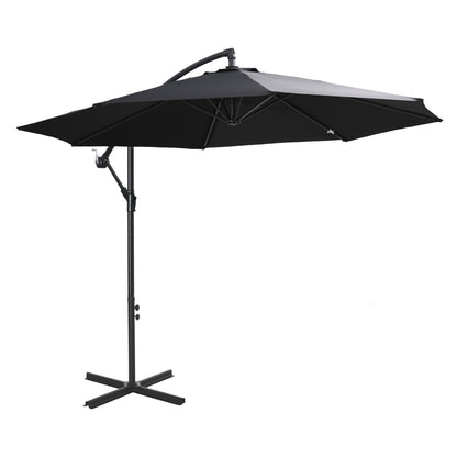 Parasol – Tuinparasol – Zonnescherm – Buitenparasol – Terrasparasol – Crèmekleurig – Diameter 3 Meter – Stalen Frame – Handmatige Kurkbediening