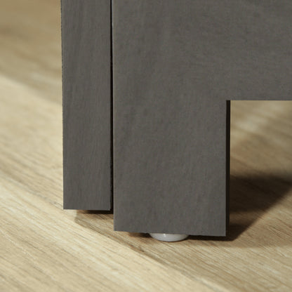 Kamerverdelerscherm – Kamerscherm – Roomdivider – Scheidingswand – Paravent – 4 Panelen – Paulownia Hout – Inclusief 3 Planken – Inklapbaar – Grijs