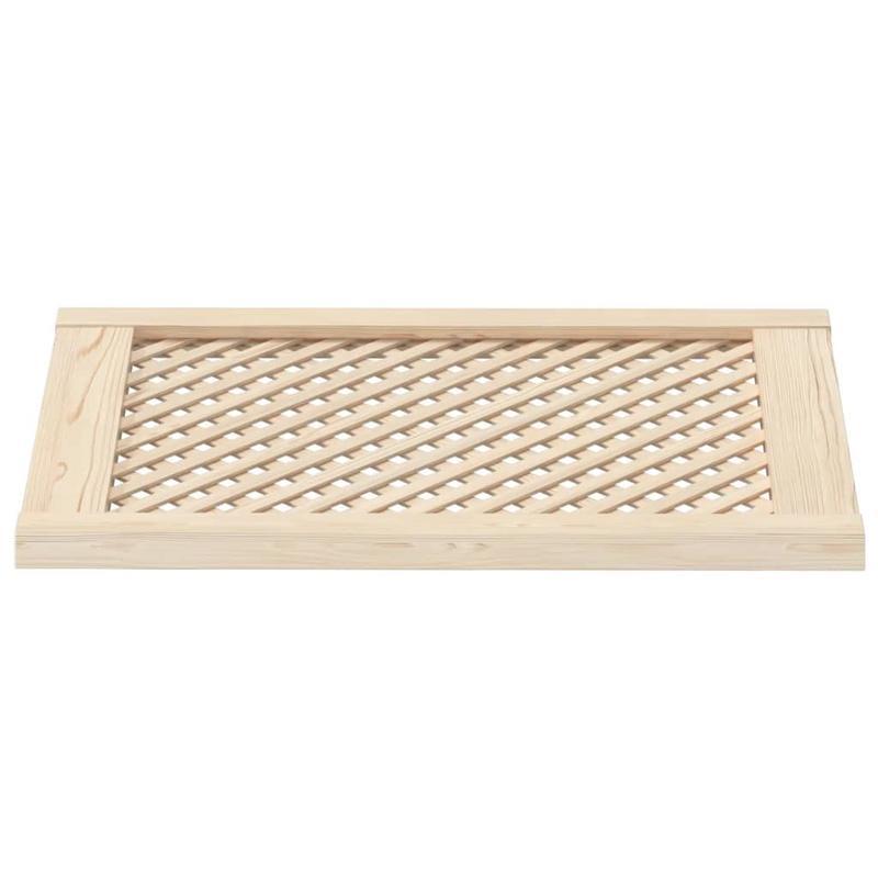 Opbergkast – Opbergmeubel – Kastje – Bergkast – Opbergkastje – Set Van 2 – Duurzaam Dennenhout – Rasterpatroon Design – 49,5x69 cm