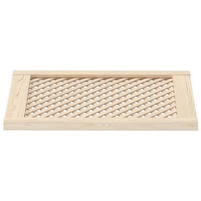 Opbergkast – Opbergmeubel – Kastje – Bergkast – Opbergkastje – Set Van 2 – Duurzaam Dennenhout – Rasterpatroon Design – 49,5x69 cm