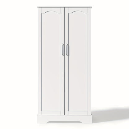 Keukenkast – Opbergkast – Keukenmeubel – Buffetkast – Organizer – Wit – Verstelbare planken – Dubbele deuren – Anti-kantelbeveiliging – 60x35x128 cm