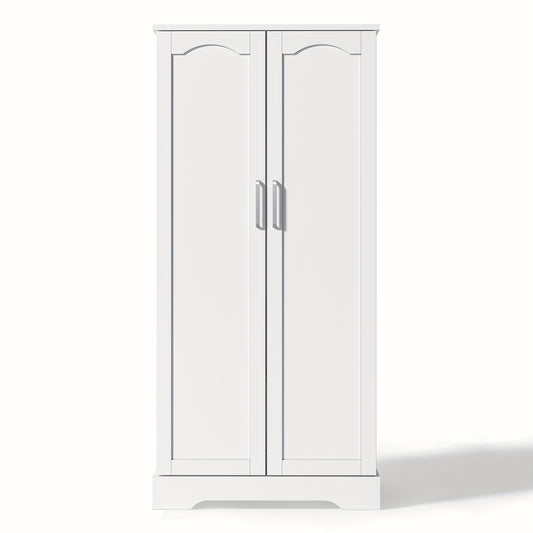 Keukenkast – Opbergkast – Keukenmeubel – Buffetkast – Organizer – Wit – Verstelbare planken – Dubbele deuren – Anti-kantelbeveiliging – 60x35x128 cm