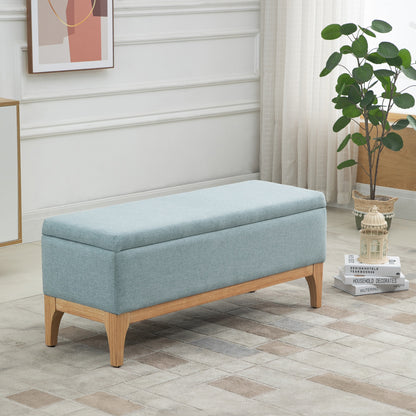Opbergbank – Zitbank – Opbergkist – Halbank – Opbergbox – Scandinavisch Design – Ruime Opbergruimte 110x39x45 cm – Aqua Groen Stof
