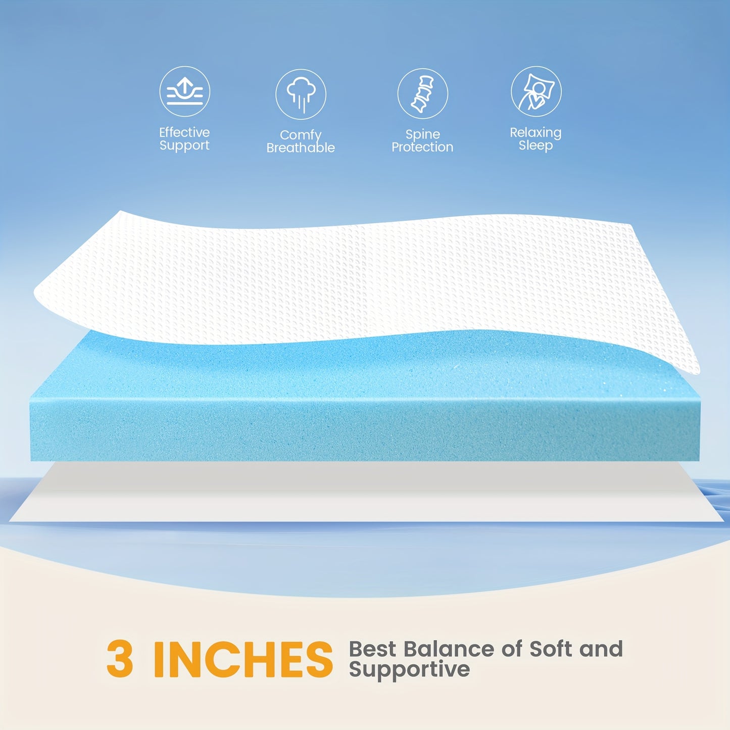 Matras Topper – Topdekmatras – Matrastopper – Topmatras – Oplegmatras – 180x200 cm – 10 cm Dikte – Koelende Pillow Top & Gel Memory Foam