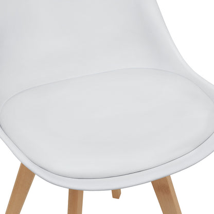 Eetkamerstoel – Stoel – Kuipstoel – Keukenstoel – Woonkamerstoel – Set Van 6 – PU Kunstleer Bekleding – Stevig Houten Frame 81x49 cm