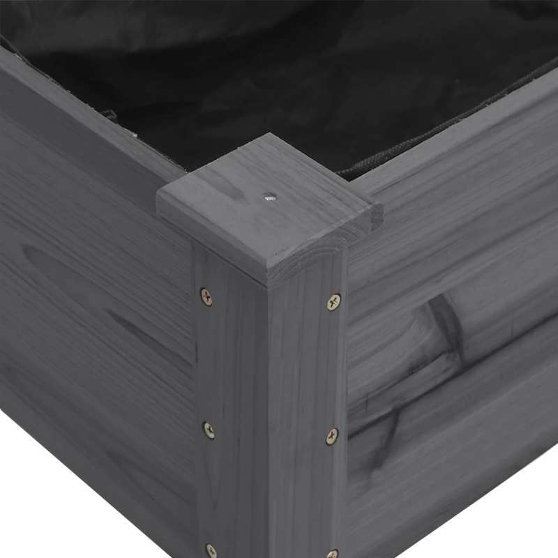 Plantenbak – Bloembak – Bloempot – Bloemenbak – Kweekbak – Massief Vurenhout – Grijze Voering – 161x45x76 cm – Duurzaam & Lichtgewicht
