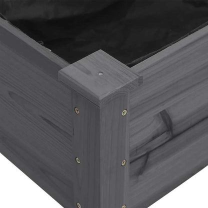 Plantenbak – Bloembak – Bloempot – Bloemenbak – Kweekbak – Massief Vurenhout – Grijze Voering – 161x45x76 cm – Duurzaam & Lichtgewicht