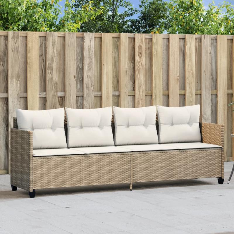 Ligstoel – Ligbed – Tuinstoel – Zonnebed – Poly Rattan Ligstoel Beige – Ergonomisch Design – Carbonstaal Frame