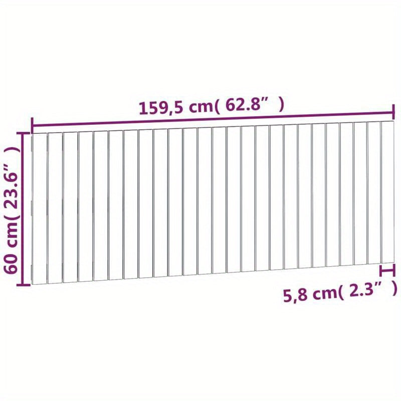 Hoofdbord – Houten Hoofdeinde – Bed Hoofdbord – Bedframe Hoofdbord – Slaapkamer Hoofdsteun – Bruin – Massief Hardhout – Strak Design – 160x60 cm