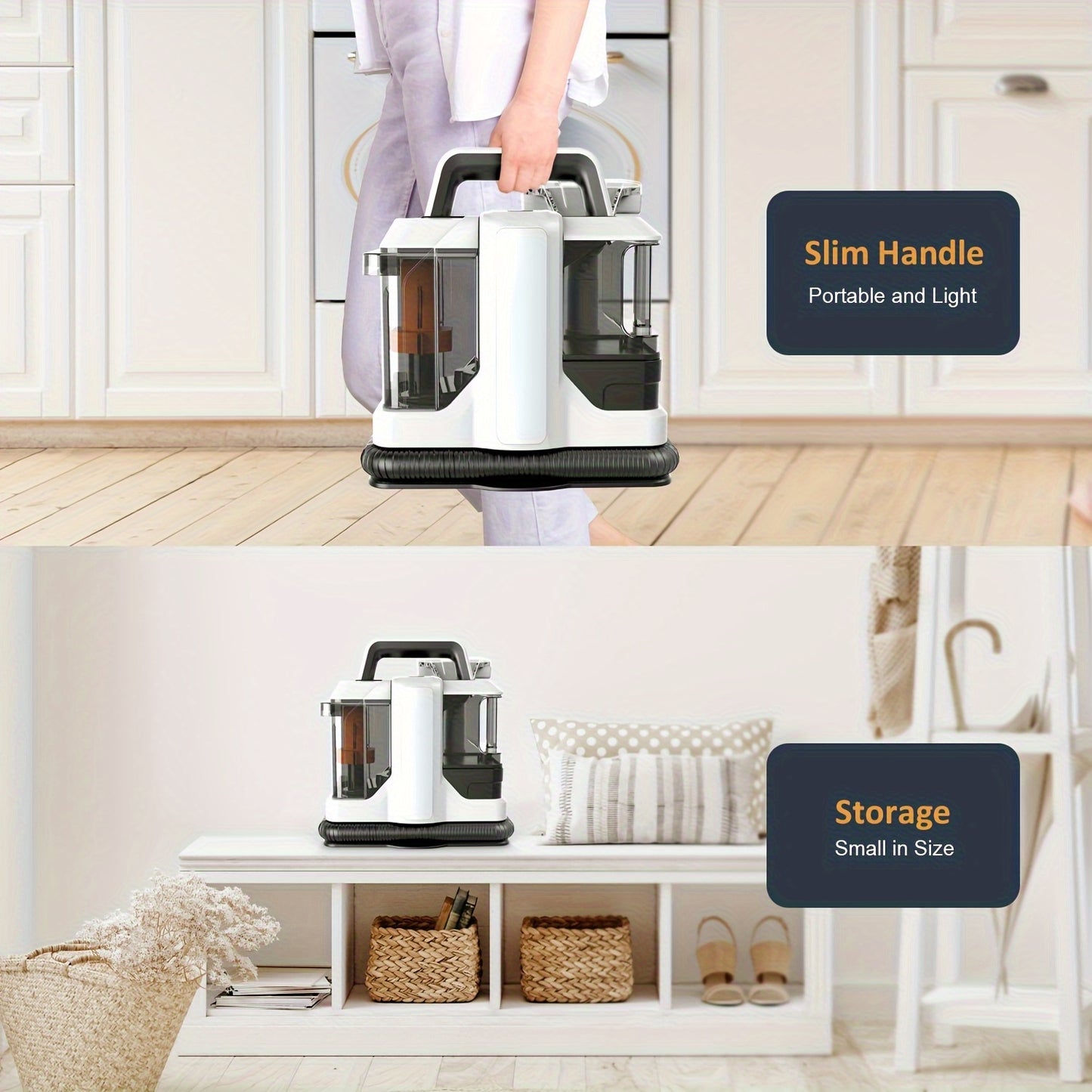 Handstofzuiger – Stoffzuiger – Textielreiniger – Meubelreiniger – Tapijtreiniger – 600W Vermogen – 1500ml Waterreservoir