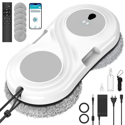 Ramenwasser Robot – Ruitenreiniger – Raamreiniger – Elektrische Ramenwasser – Raamwisser – 5600 Pa Zuigkracht – 60ml Waterreservoir Met Afstandsbediening