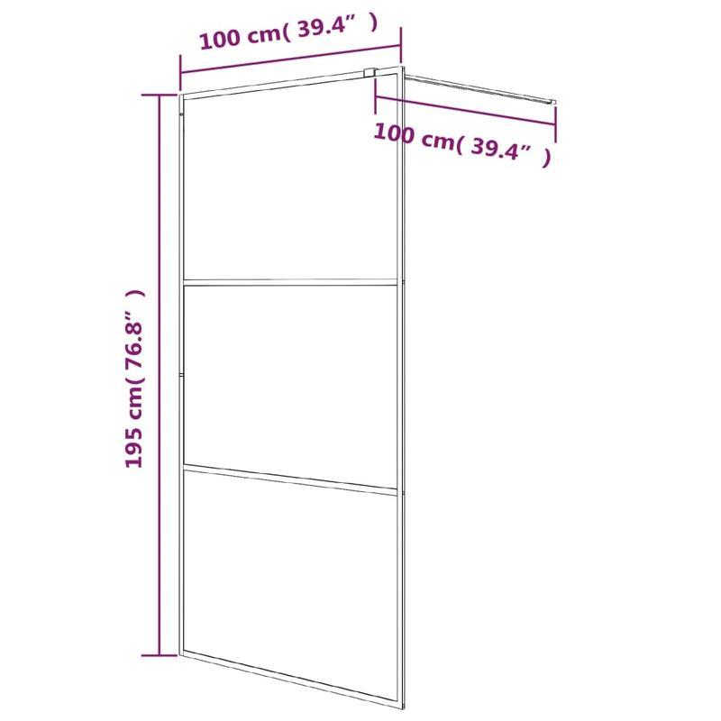 Douchewand – Douchedeur – Douchewand Inloopdouche – Douchepaneel – Zilver – Gehard Veiligheidsglas – 100x195 cm – Eenvoudige Montage