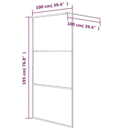 Douchewand – Douchedeur – Douchewand Inloopdouche – Douchepaneel – Zilver – Gehard Veiligheidsglas – 100x195 cm – Eenvoudige Montage