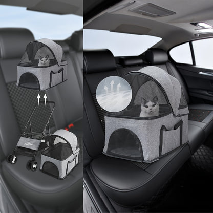 Huisdierr buggy – Dierenwagen – Hondenwagen – Kattenbuggy – Wandelwagen – Extra Groot 124x63x40 cm – Stevig Legeringsstaal, Opvouwbaar Met Regenhoes