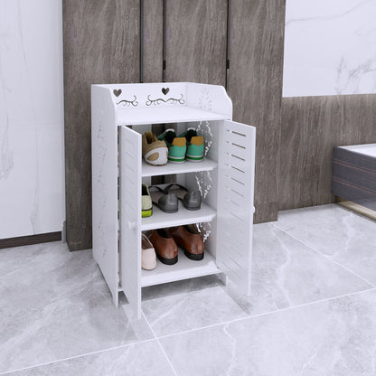Schoenenkast – Schoenenrek – Schoenopberger – Schoenhouder – Schoenmeubel – 3-laags Voor 6 Paar Schoenen – Stevig Dik PVC – Zitbank Met Opbergruimte 40x35x71 cm - Wit