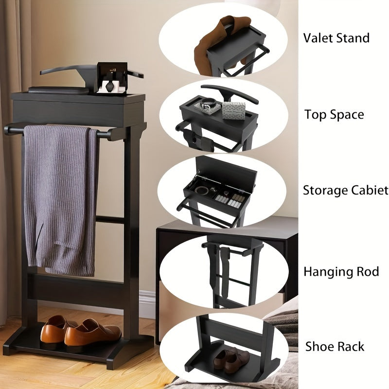 Houten Kledingstandaard – Kledingrek – Jasstandaard – Outfit Organizer – Opbergmeubel – Compact Ontwerp – Stevig Houten Materiaal