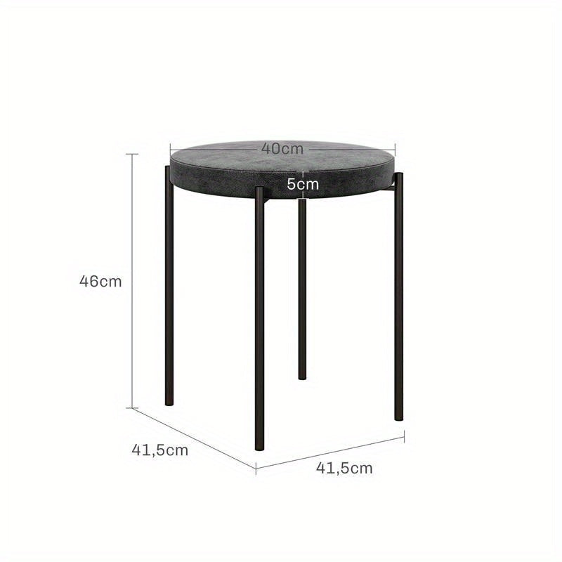 Küchenhocker 4-Er Set, Stapelbar, Samtoptik, Bis 100Kg, Stahlrahmen, 41.5 X 41.5 X 46 Cm, Dunkelgrau, Freizeitstuhl, Bequeme Wohnzimmermöbel, Multifunktionaler Sitz, Geeignet Für Wohnzimmer, Schlafzimmer, Esszimmer, Flur,