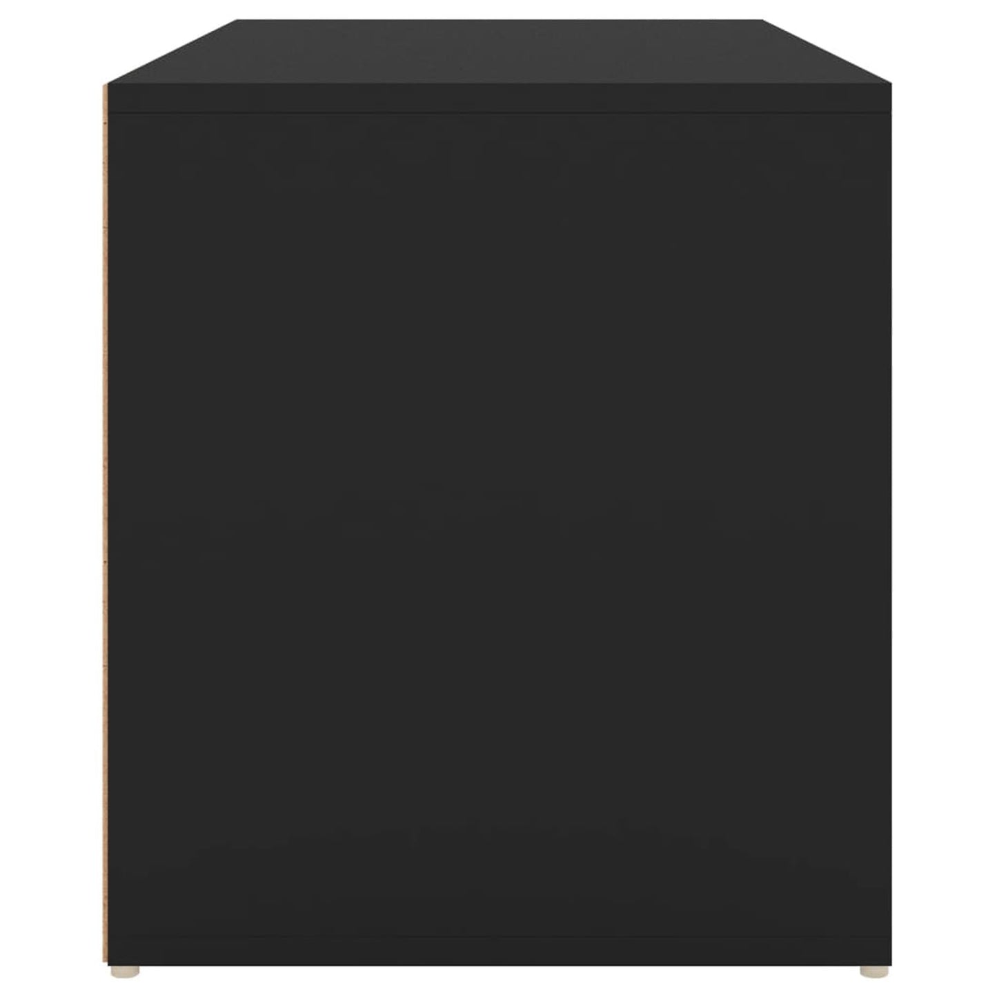 Halbank – Opbergbank – Schoenenbank – Zitbank – Bank Met Ottoman – Modern Zwart Gelakt Spaanplaat – Compact Formaat 78,7x40x45 cm