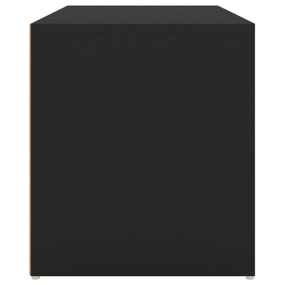 Halbank – Opbergbank – Schoenenbank – Zitbank – Bank Met Ottoman – Modern Zwart Gelakt Spaanplaat – Compact Formaat 78,7x40x45 cm
