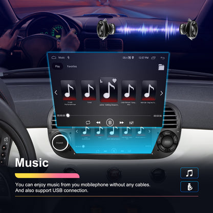 Autoradio Fiat 500 – Multimedia Autoradio – Android Auto Radio – Navigatiesysteem – Draadloze CarPlay – 7 Inch HD Touchscreen – Wireless GPS & Wifi