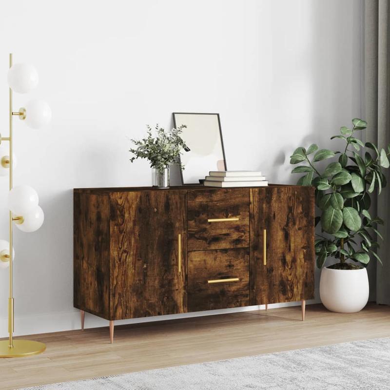 Dressoir – Opbergkast – Ladekast – Buffetkast – Wandkast – Gerookt Eikenkleurig – 100x36x60 cm – Duurzaam Bewerkte Houtafwerking