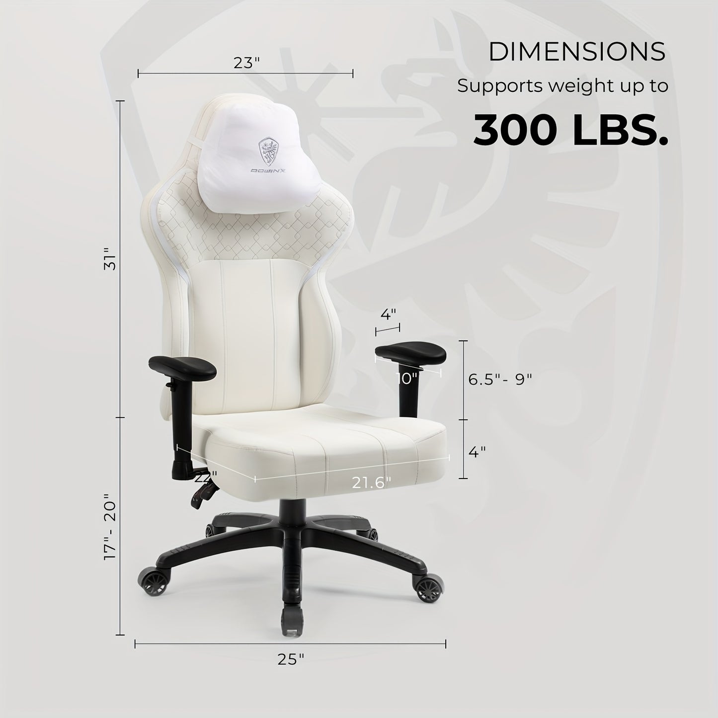 Bureaustoel PU – Computustoel – Werkstoel – Gamingstoel – Kantoorstoel – Ergonomisch Recliner – Hoge Rugleuning Met Voetensteun – Wit