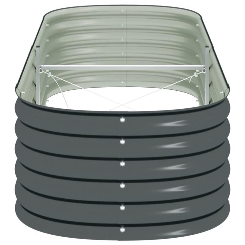 Raised Planter Box 240X80X44 Cm Made of Galvanized Gray Steel
