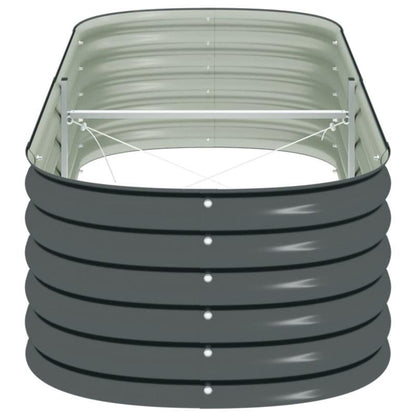 Raised Planter Box 240X80X44 Cm Made of Galvanized Gray Steel