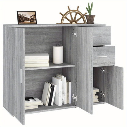 Sideboard Grey Sonoma 91x29.5x75 cm Engineered Wood Side Cabinet Organizer Storage Cabinet Storage Box for Bedroom, Living Room, Bathroom, Home Furniture