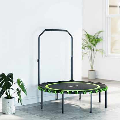 1 Foldable Indoor Fitness Exercise Workout Rebounder | 4-Level Adjustable Foam Handle, Supports Up to 150kg, Green