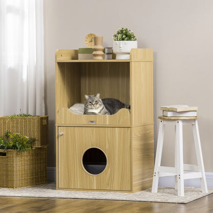 Kat Toilet Huis – Kattenbak Kast – Kattenmeubel – Kattenbak Omhuis – Kattenhuis Met Kussen – 3 Niveaus – Afmetingen 60x45x103 cm