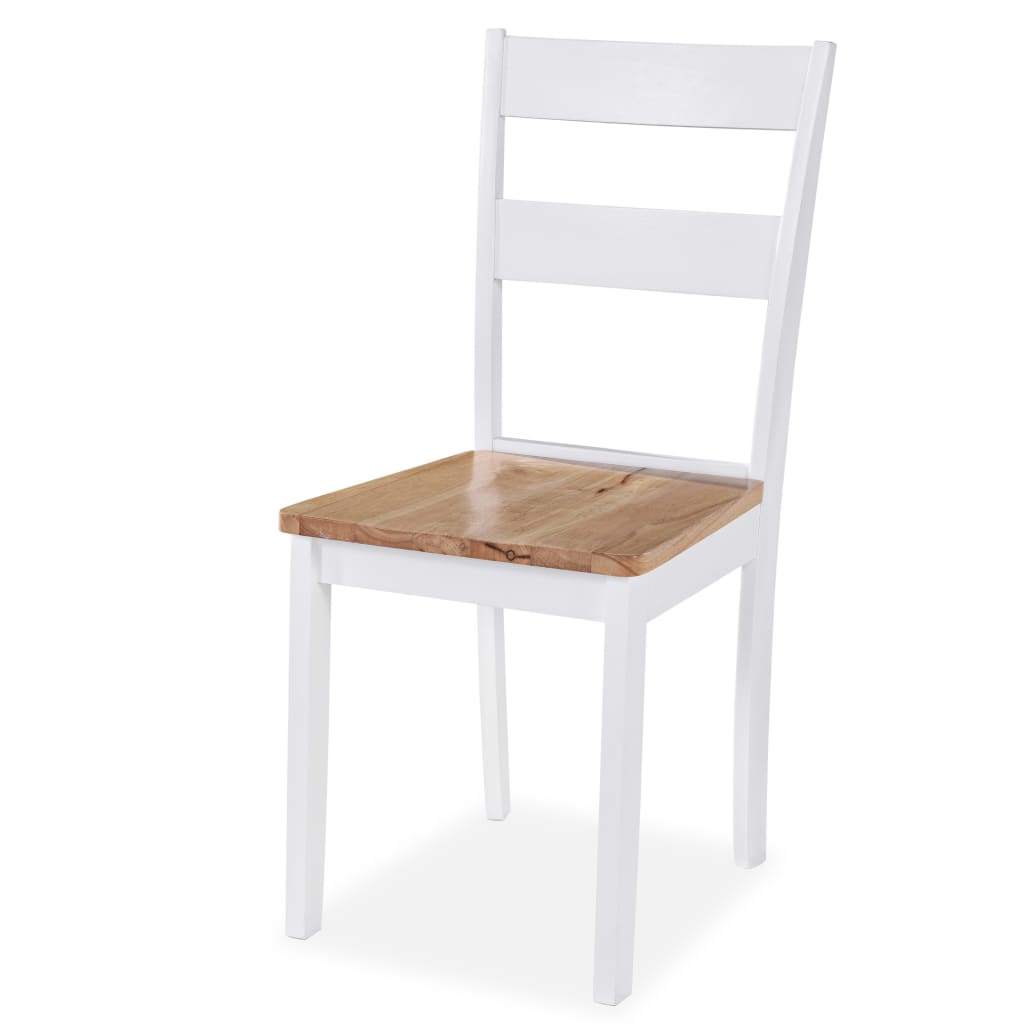 Tuinset – Eettafelset – Diningset – Bistroset – Set van 4 – Zitgroep – MDF Tafelblad – Inklapbare Zijpanelen – Wit/Bruin